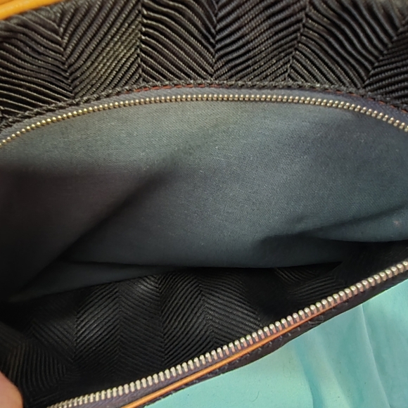 Black and Tan Courreges Toiletry Bag with Leather Trim - Picture 3 of 8